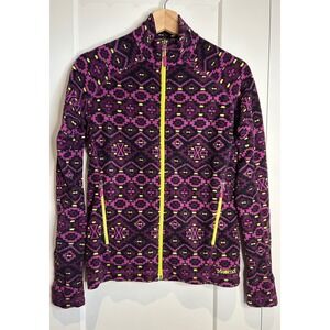 Marmot Womens Purple Geometric Fair Isle Full Zip Fleece Jacket  Small